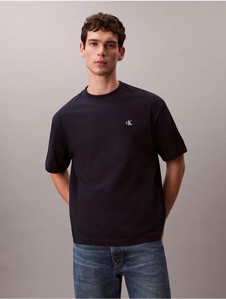 Calvin Klein Mens Archive Logo Relaxed Crewneck T-Shirt - Blue - XL