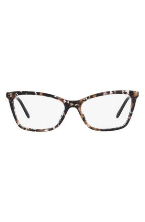 Dolce & Gabbana 54mm Rectangular Optical Glasses in Black Gold at Nordstrom