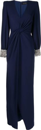 Jenny Packham Lalala crystal-embellished gown - women - Polyester - 8 - Blue