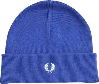 Fred Perry Klassieke wollen muts voor heren met laurierkrans (Franse marine)