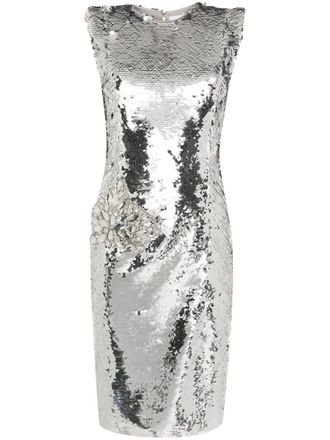 Genny sequined mini dress - women - Polyester/Polyester - 44 - Silver