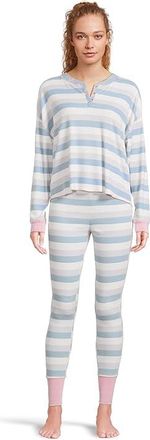 Honeydew Intimates Back In Bed PJ Set Womens Pajama Sets Earl Grey Stripe : MD, Polyester/Rayon/Spandex