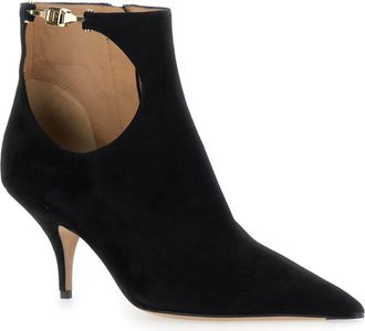 Ferragamo Black Solid Pointed Toe Boot