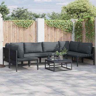 vidaXL Vidaxl - Set Divano Da Giardino 6 Pcs Antracite Acciaio
