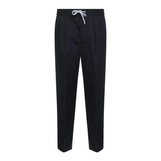 Brunello Cucinelli Gabardine Drawstring Trousers - male - Brunello Cucinelli - Chinos - Blue - 2XL - Trousers