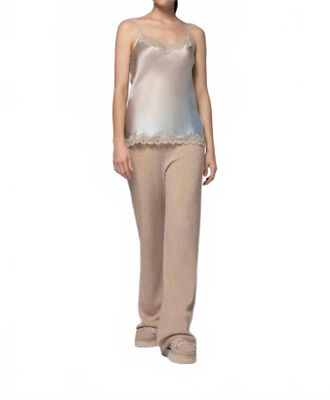 Max & Moi Silk Cami With Lace Trim In Gradient Sky