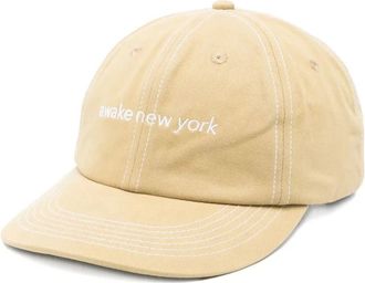 Awake NY embroidered-logo cap - men - Cotton - One Size - Neutrals