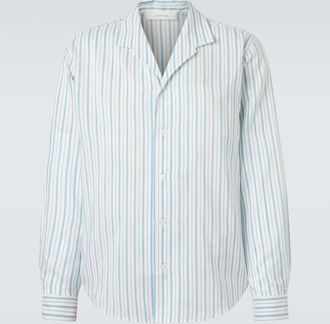 Umit Benan Franco pinstripe silk and cotton shirt