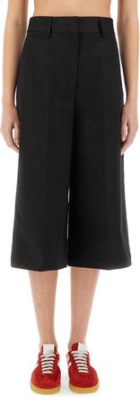 Msgm Wide-Leg Midi Pants-Donna