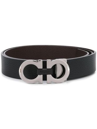 Ferragamo Black Gancini reversible belt