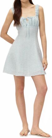 Elodie Vale Mini Dress In Seafoam Gingham