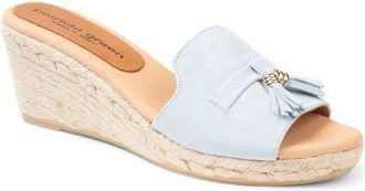 Patricia Green Capri Tassel Espadrille Wedge Sandal in Sky Blue Suede at Nordstrom, Size 7