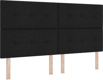 vidaXL Cama Tipo Box Spring Con Cabecera Negro 180 X 200 Cm Tela Vidaxl