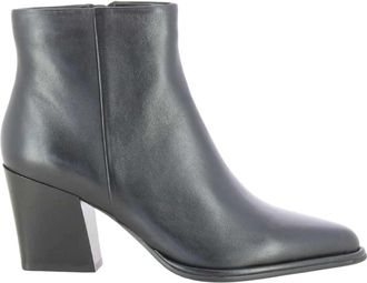 Regarde le ciel Eithel-02 Enkellaars - Dames - Laarzen met Hak - Zwart - 40 EU - Leer - Schoenen