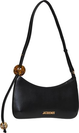 Jacquemus Womens Shoulder Bag The Bisou Perle Black Calf Leather
