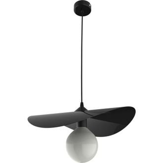 Lumicom Piuma Sospensione, 1X E27, max 42W, metallo, nero lucido, D.40cm - Lumicom