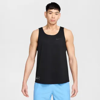 Nike Mens Swim Tank Top Top in Black | NESSF515-001