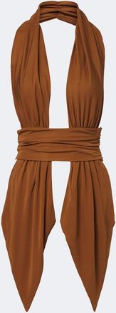 CHRISTOPHER ESBER Scarf halterneck jersey top