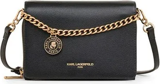 Karl Lagerfeld Lourdes Crossbody in Black/gold at Nordstrom