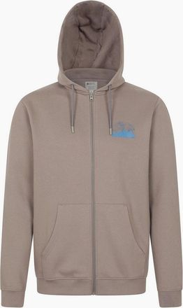 Mountain Warehouse Mens Mountain Warehouse Mens Graphic Textured Full Zip Hoodie - Brown - Size: 42