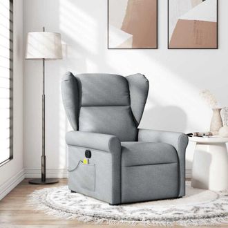 vidaXL Vidaxl - Sill&oacute;n Reclinable De Masaje De Tela Gris Claro