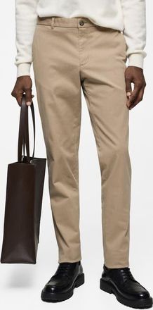 Mango Serge Slim Fit Chino Pants in Beige at Nordstrom, Size 34
