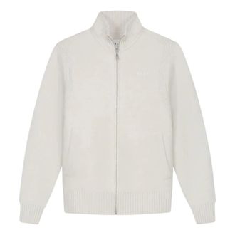 Olaf Hussein Truien & Vesten, Heren, Wit, S, Wol, Zip Gebreide Mock Neck