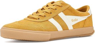 Gola Badminton Suede Womens Shoes Sun/Off White/Gum : 9.5 B - Medium