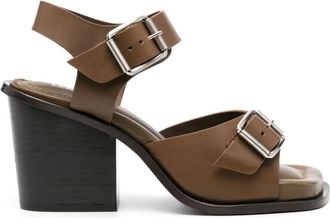 Christophe Lemaire 90mm leather sandals - women - Calf Leather/Calf Leather/Calf Leather - 36 - Brown