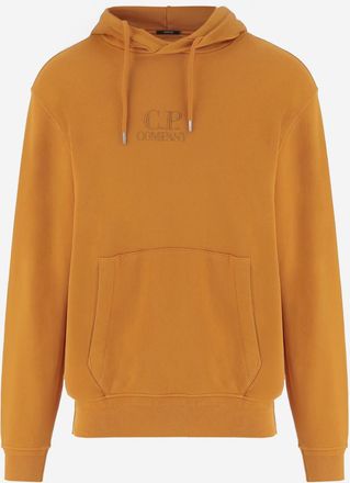 C.P. Company Orange Embroidery Logo Hoodie
