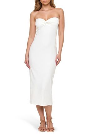 L*Space Lisette Strapless Rib Cover-Up Dress in Cream at Nordstrom, Size X-Small