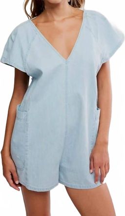 Free People Fall Denim Romper In Blue