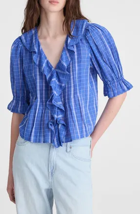 Madewell The Blaire Top in Retro Blue at Nordstrom, Size Xx-Small