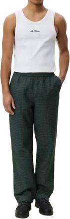 Les Deux Check Seersucker Casual Pants In Pine Green