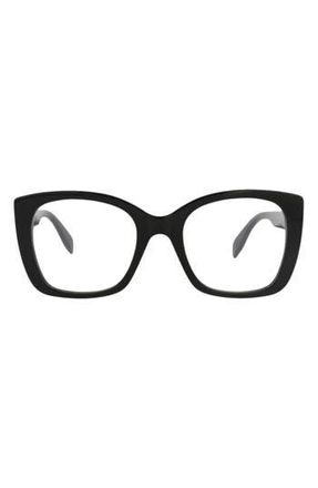 McQ by Alexander McQueen Optical Glasses in Black Black Transparent at Nordstrom Rack