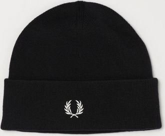Fred Perry Wool and Cotton Blend Beanie Hat with Embroidered Logo