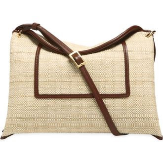 Wandler Penelope Slouch Raffia Shoulder Bag in Beige Raffia at Nordstrom