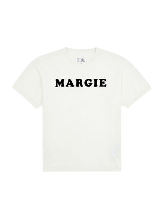Maison Margiela White Crew Neck Printed Cotton T-Shirt