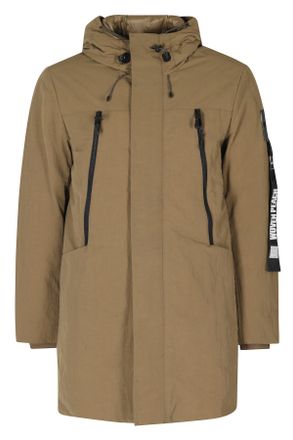 Outhere Long Technical Cotton Parka with Hood and Zip Closure
