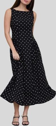 Blu Pepper Polka Dot Sleeveless Midi Dress in Black at Nordstrom Rack, Size Medium