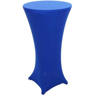 Hhg non utilizzato] Tavolo bistro bar M28 alluminio 60x60x70/110cm con copritavolo elasticizzato blu