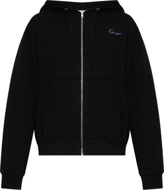 Kenzo Logo-embroidered Zip-up Hoodie