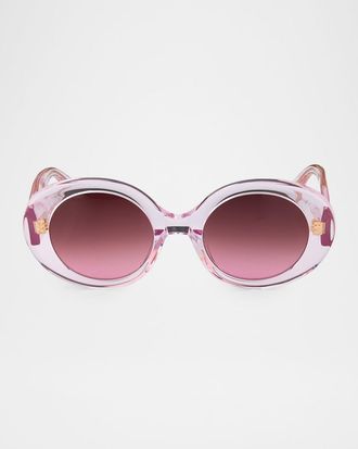 Barton Perreira Lamarr 50.5mm Round Acetate Sunglasses