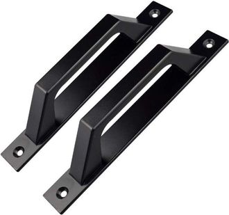 OEM Set Di 2 Maniglie A Forma Di D Per Cancello Da Giardino In Legno, Nere, 200 Mm