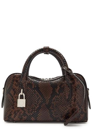 Stella McCartney Stella Mccartney Stella Ryder Small Faux Leather top Handle bag - Dark Brown - One Size