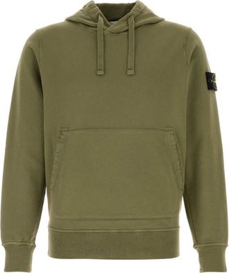 Stone Island Green Solid Regular Hoodie