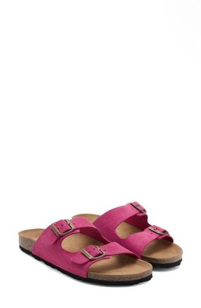 Mango Double Buckle Slide Sandal in Fuchsia at Nordstrom, Size 7.5Us