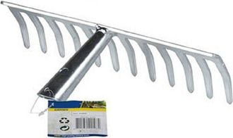 Trade Shop Trade Shop - Rastrello In Metallo 12 Denti 13x30x37cm Lavori Di Giardinaggio Pulizia Prato