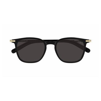 Montblanc Square Frame Sunglasses with Gold-Tone Accents