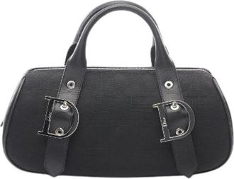 Dior Pre-owned Handbags, female, Black, Size: ONE SIZE Pre-owned Cannage Canvas Leather Tote Bag